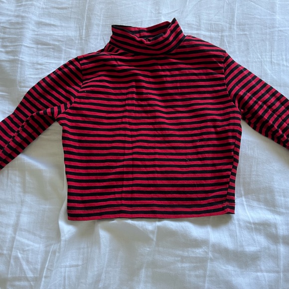 Long sleep striped crop turtle neck - Picture 2 of 6